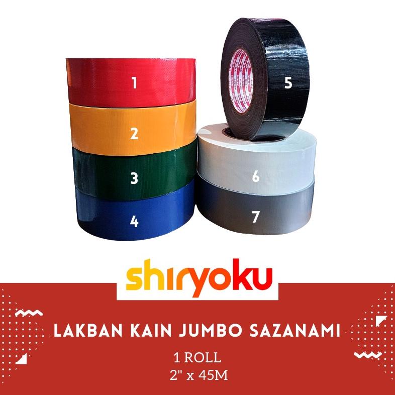 

LAKBAN KAIN HITAM 2" INCH X 45M SAZANAMI CLOTH TAPE WARNA 48MM JUMBO TERLARISS...,,,,,