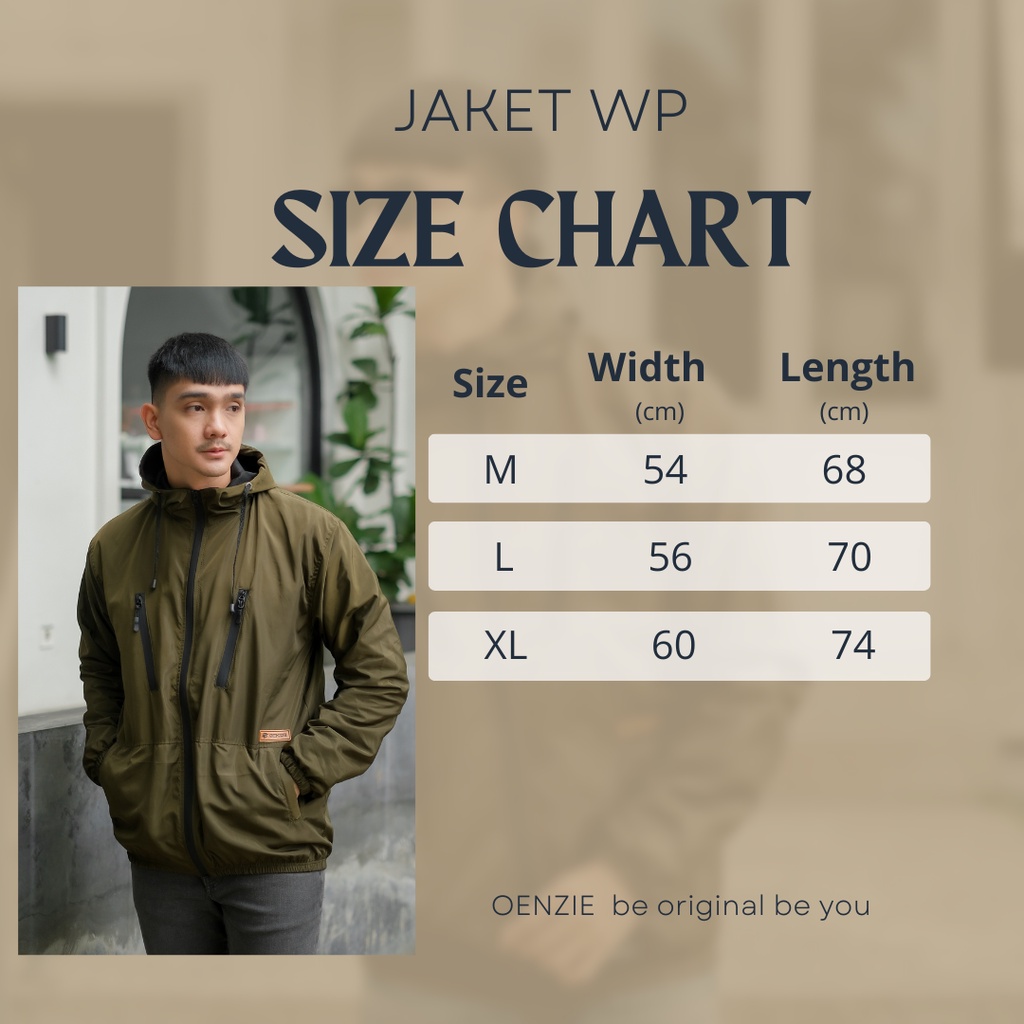 Jaket  Hoodie Pria Windbreaker Waterproof  OENZIE