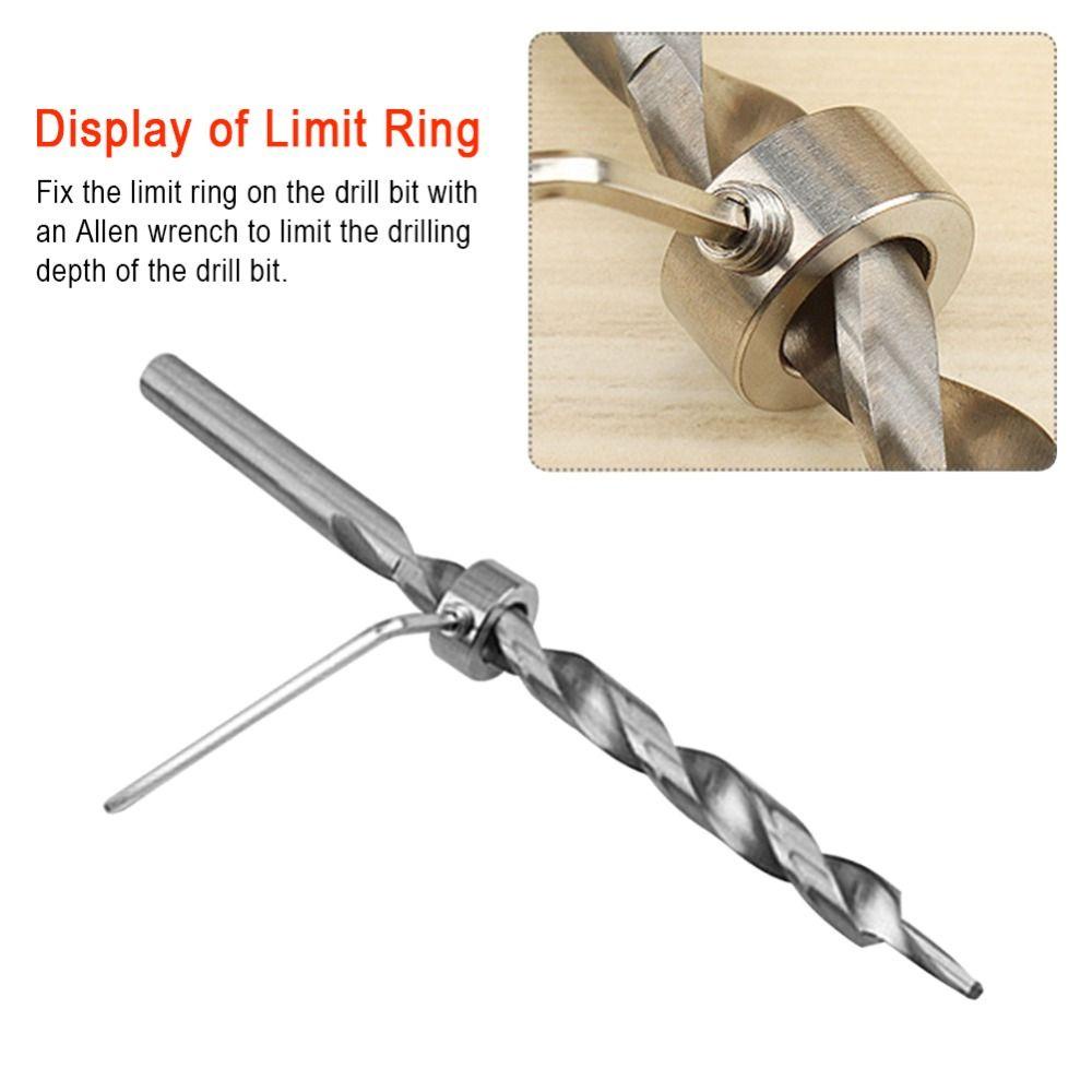 Lanfy Woodworking Drill Stop Collar Set Drill Locator Tool 3mm-16mm Woodworking Mata Bor Locator Limit Ring Spacing Ring Locator Alat Pertukangan Aksesoris Ring Drill Locator