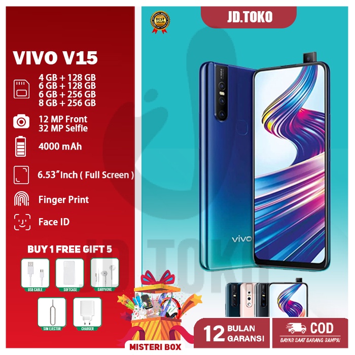 HP VIVO V15 RAM 8+256 GB Fullset Garansi 1 Tahun