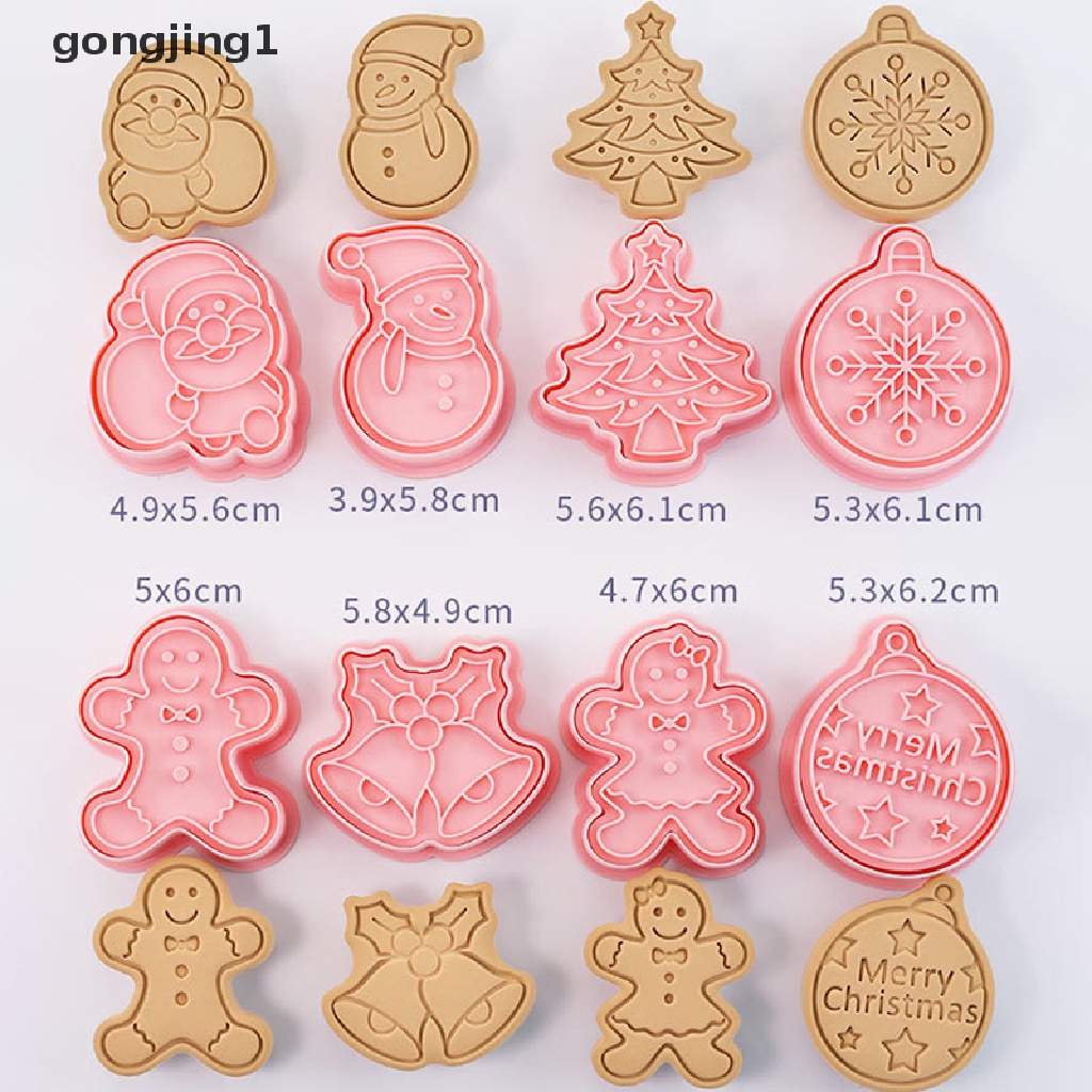 Ggg 8PCS Christmas Cookie Cutter Set Cetakan Biskuit Snowflake Kue Natal ID