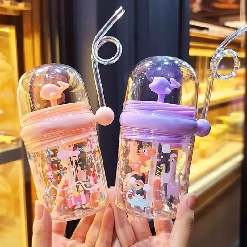 BOTOL MINUM ANAK / BABY KAPASITAS 700ML KARAKRTER LUCU BPA FREE-DOLPIN UNGU