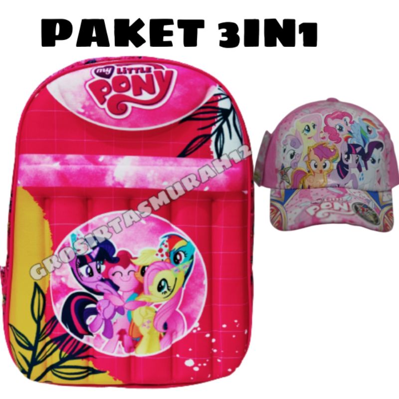 Tas Sekolah Anak Karakter 3 Dimensi / Tas Ransel LOL Surprise / Tas My Little Pony