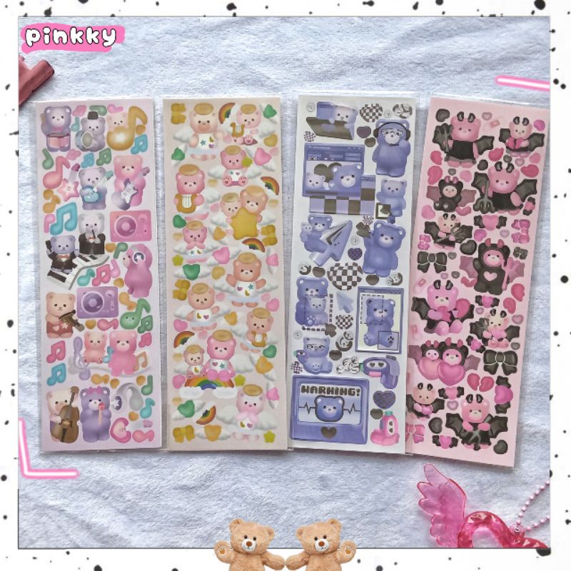 

[Pinkkyst.id] Sticker Deco Beruang Cute stiker Korean for decorating photocard journal
