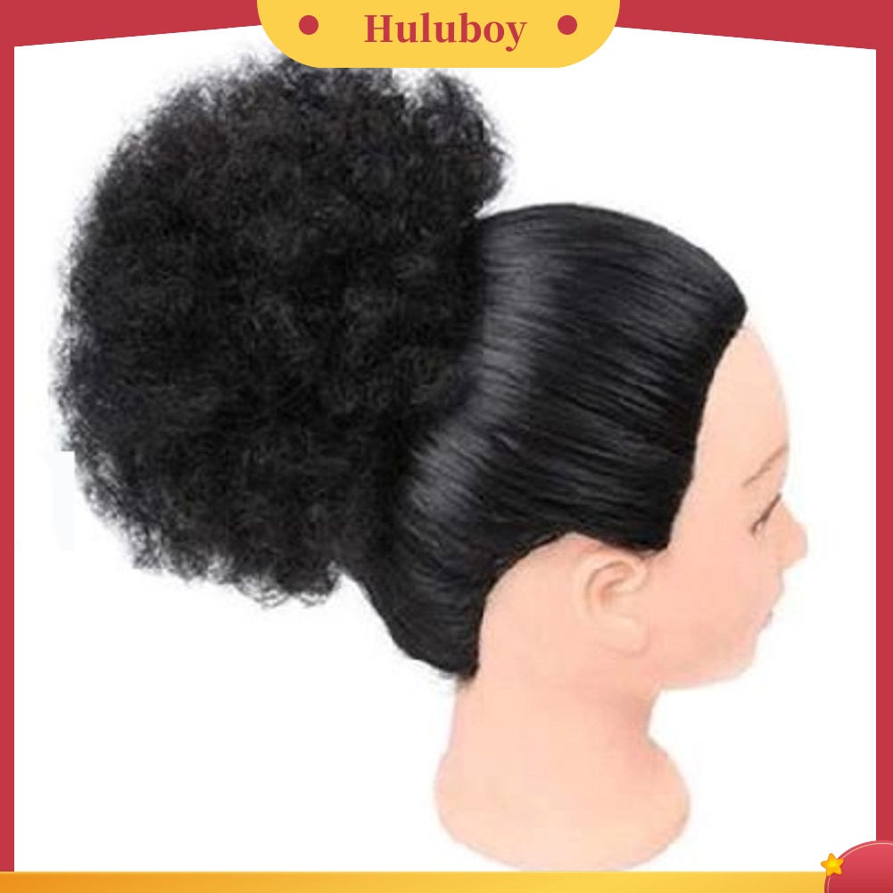 Wig Rambut Ekstensi Model Pendek Keriting Afro Bahan Sintetis Untuk Wanita