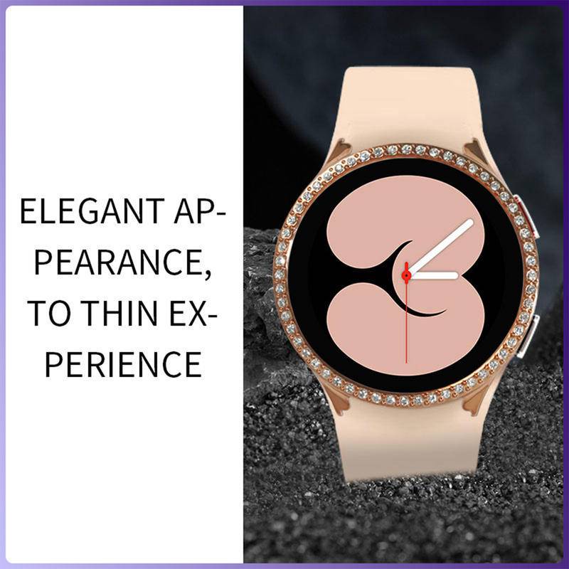 Bumper Diamond Mewah Untuk Samsung Galaxy Watch5 40mm 44mm Pelindung Case Transparan Pelindung Full Cover