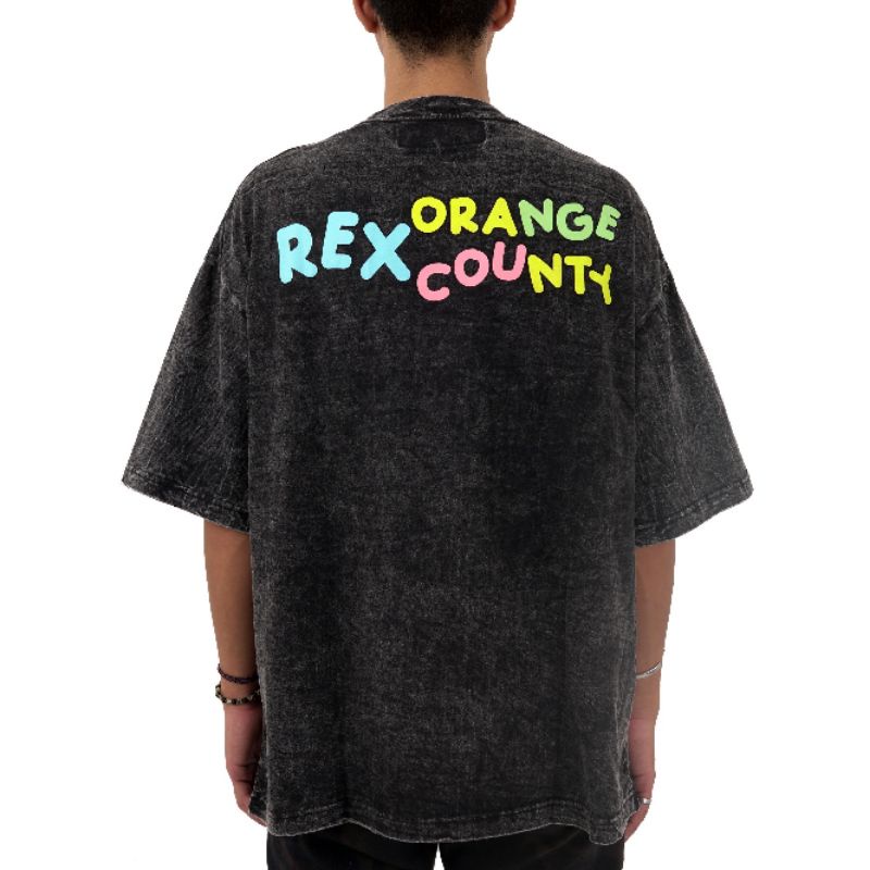 TSHIRT KAOS OVERSIZE REX ORANGE COUNTY BLACK WASHED UNISEX