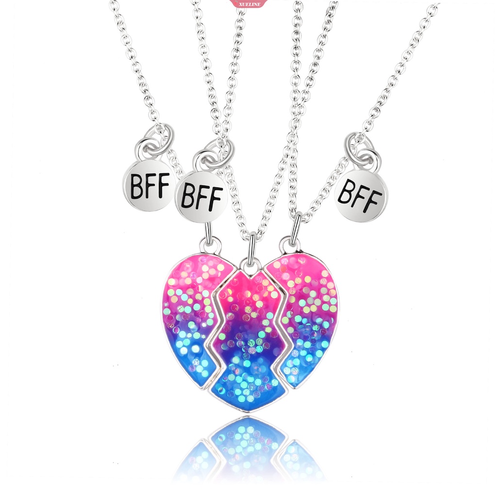 Fashion new heartbreak love Kalung Cinta Teman Baik Anak Kalung Tiga Pacar set Perhiasan Anak Liontin [ZXL]