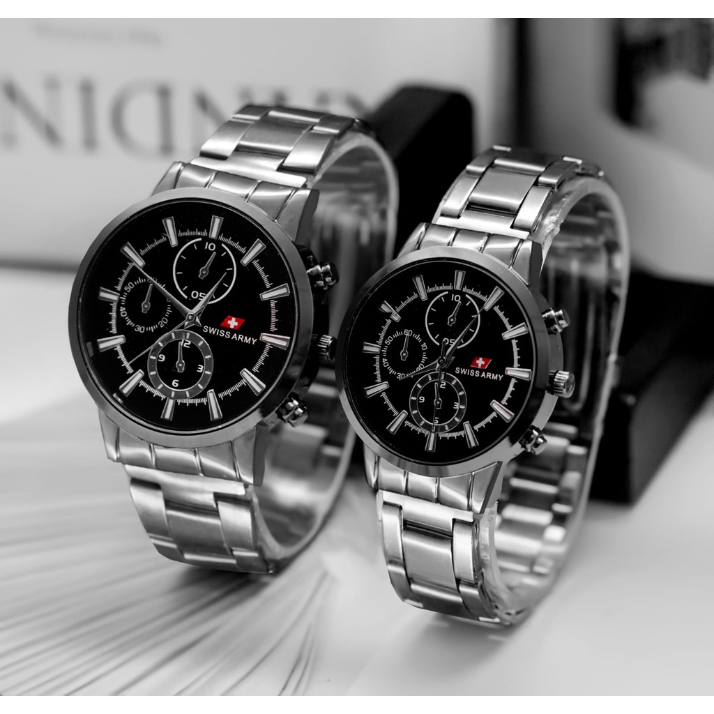 BAJ COD JAM TANGAN COUPLE RANTAI CRHONO VARIASI GROSIR IMPORT PRIA WANITA PASANGAN MURAH PREMIUM RM065