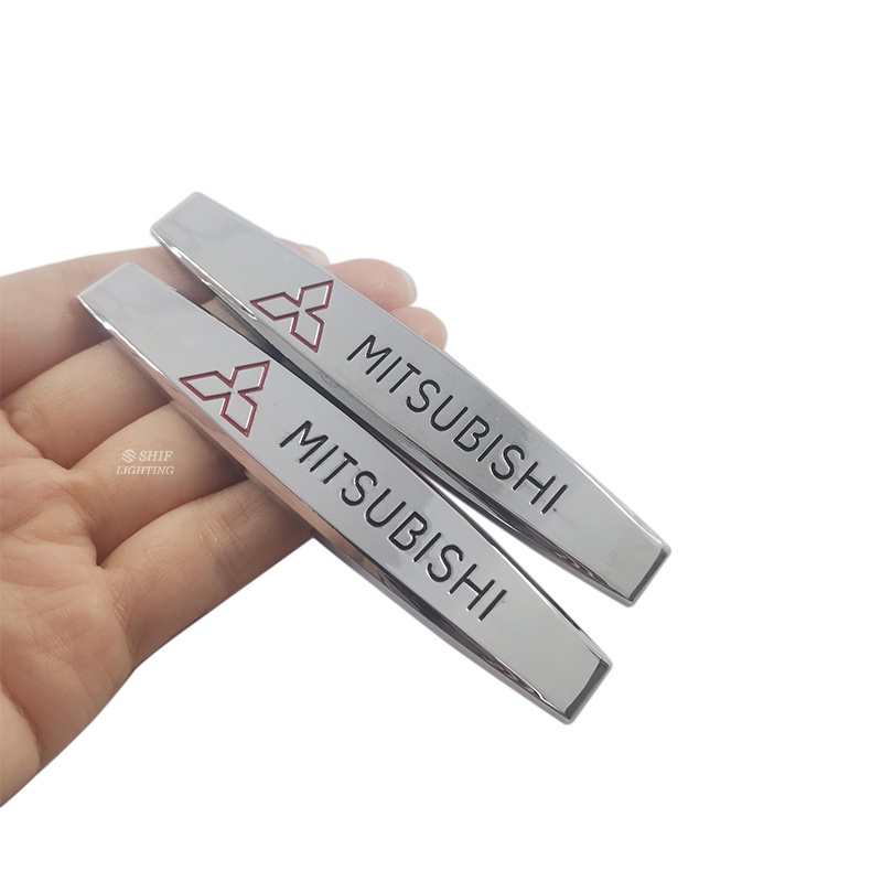 2x Metal RALLIART Mitsubishi Logo Mobil Auto Decorative Emblem Sticker Badge Decal Untuk Mitsubishi RALLIART