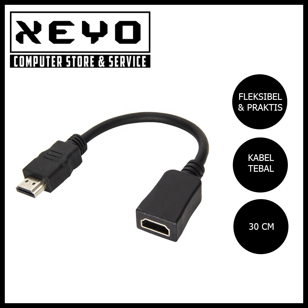 HDMI Extender Male Female Pendek Kabel Sambung Extension Adapter