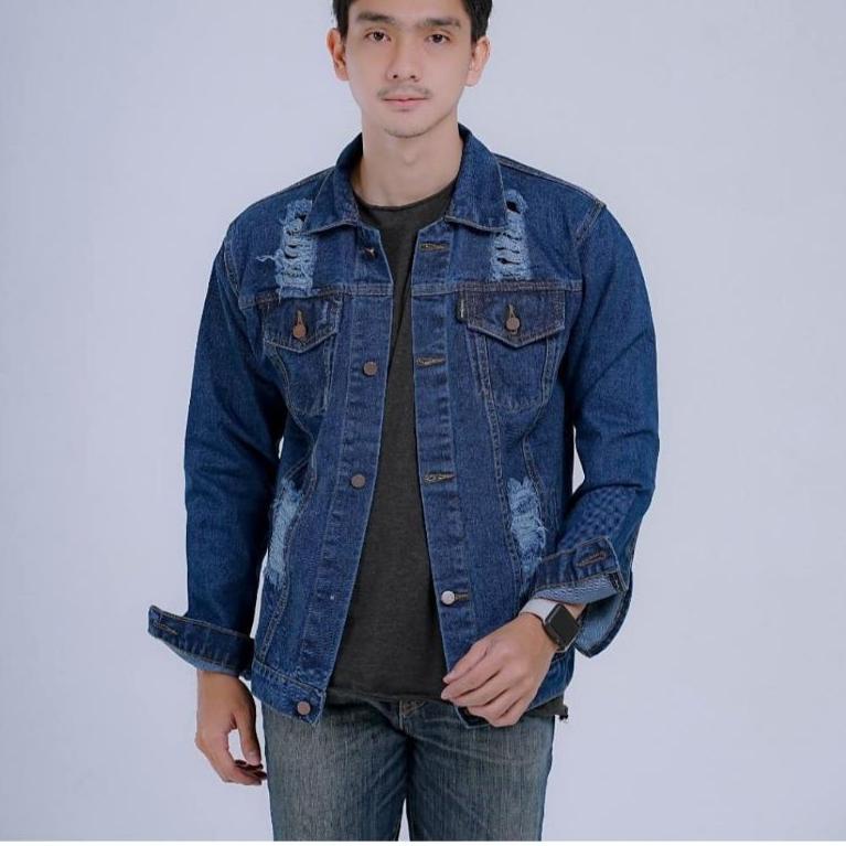 [CMH.11De22ᴳ] jaket jeans sobek / jaket / jeans / jaket pria / sobek / jeans sobek pria
