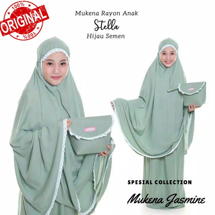 Promo  Mukena Anak Rayon Stella/Mukena Anak Set/Mukena Grosir Polos