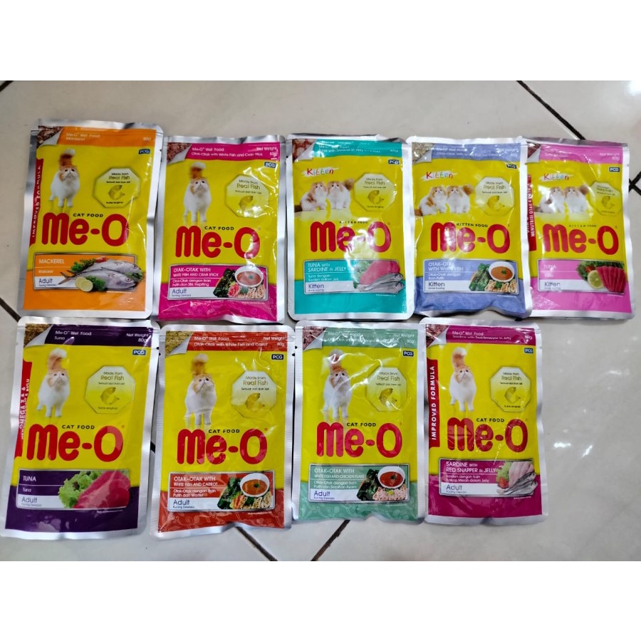 (12 pouch) Meo Pouch Sachet 80gr Me-o Wet Cat Food - Kitten Tuna