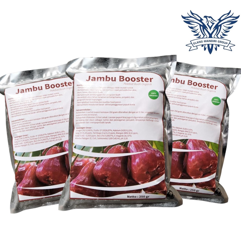 Repack Booster Jambu 250gr Pupuk Organik Perangsang Buah Jambu Air,Kristal,Bol,Jamaika Cepat Berbuah Lebat