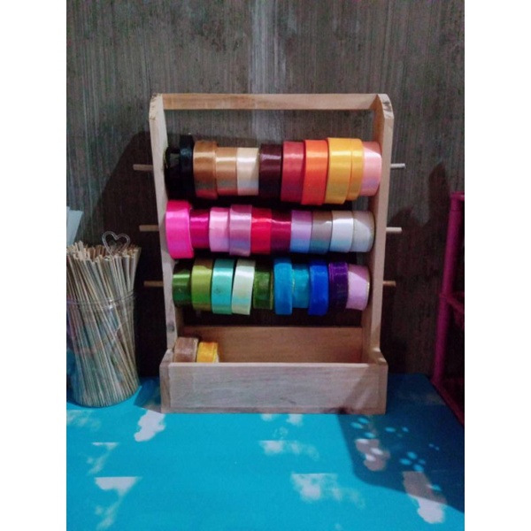 RAK PITA SATIN ROLL GANTUNG SERBA GUNA RAK DINDING PITA JATI BELANDA