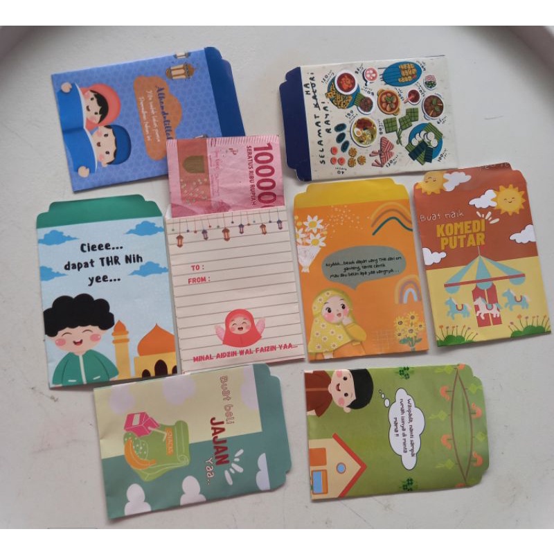 

[1pack isi 10pcs] Amplop Lebaran Motif Fancy Kata-kata
