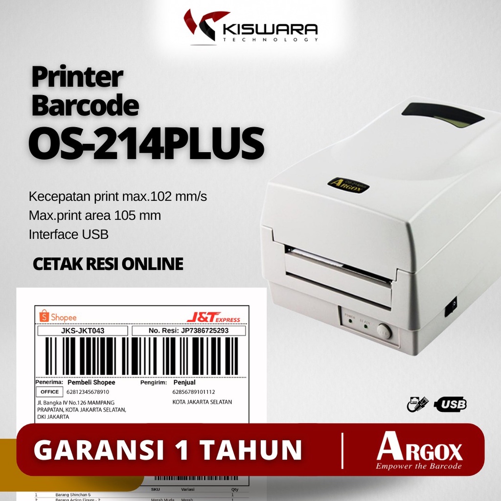 Printer Barcode Argox OS214PLUS USB