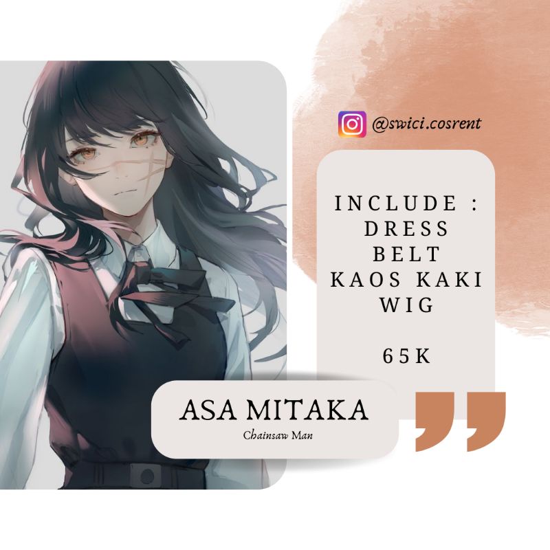 RENTAL COSTUME ASA MITAKA CHAINSAW MAN