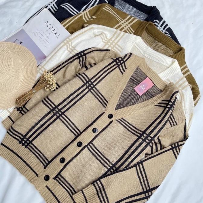 Cardigan Knit rajut wanita & pria | Sweater knit korean style