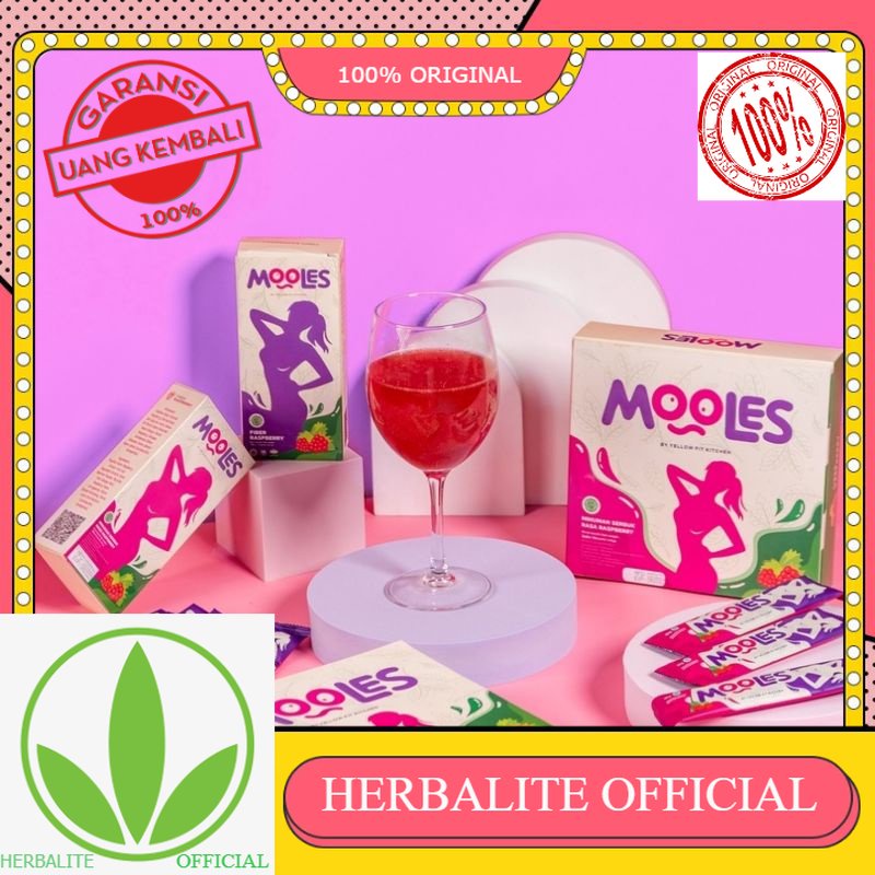 100% ORIGINAL TERLARIS Mooles Fiber - Minuman Diet Pelangsing Badan 1 Box isi 16