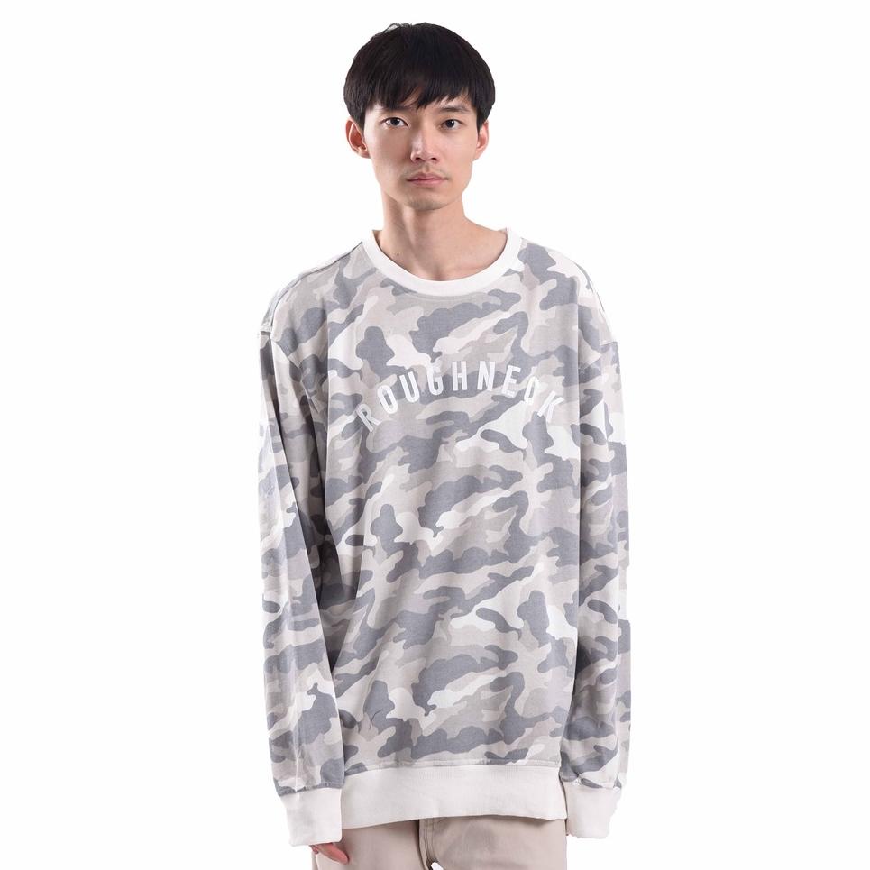 New Sale [12.12 SALE] Roughneck SS271 Grey Camo Sig White Crewneck