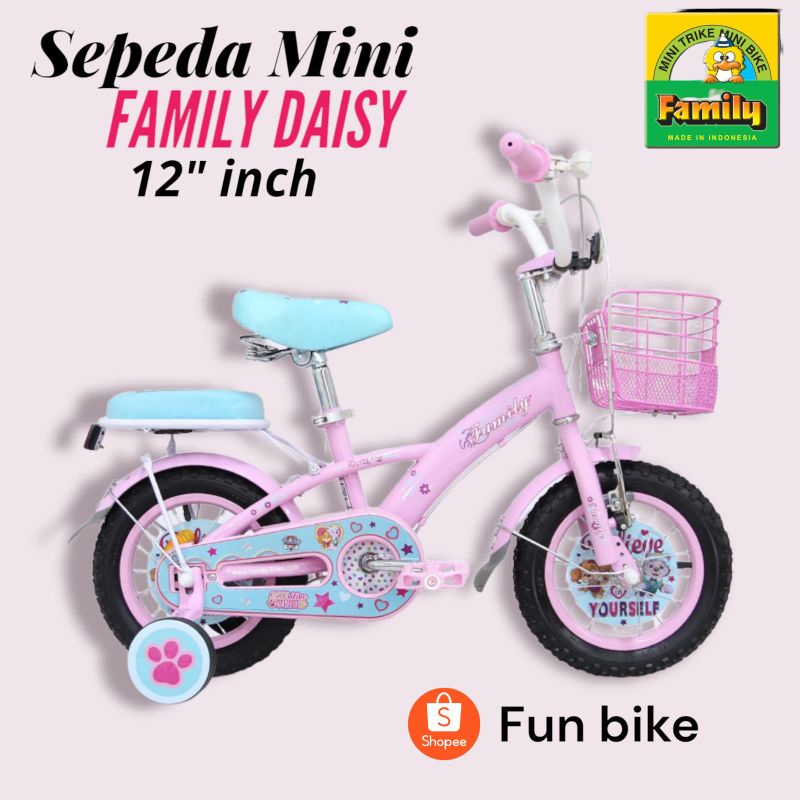 Sepeda Anak Perempuan / Sepeda Anak Family / Sepeda Mini 12 Inch Family Daisy DS - 12