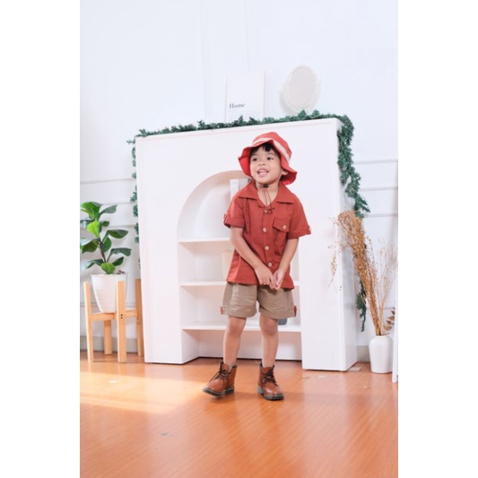 DIANDRA SET BOY - Promo 10.10 Baju Setelan safari Anak Bayi Baby Kids Cowok  LakiLaki Lucu Murah katun 1 2 3 4