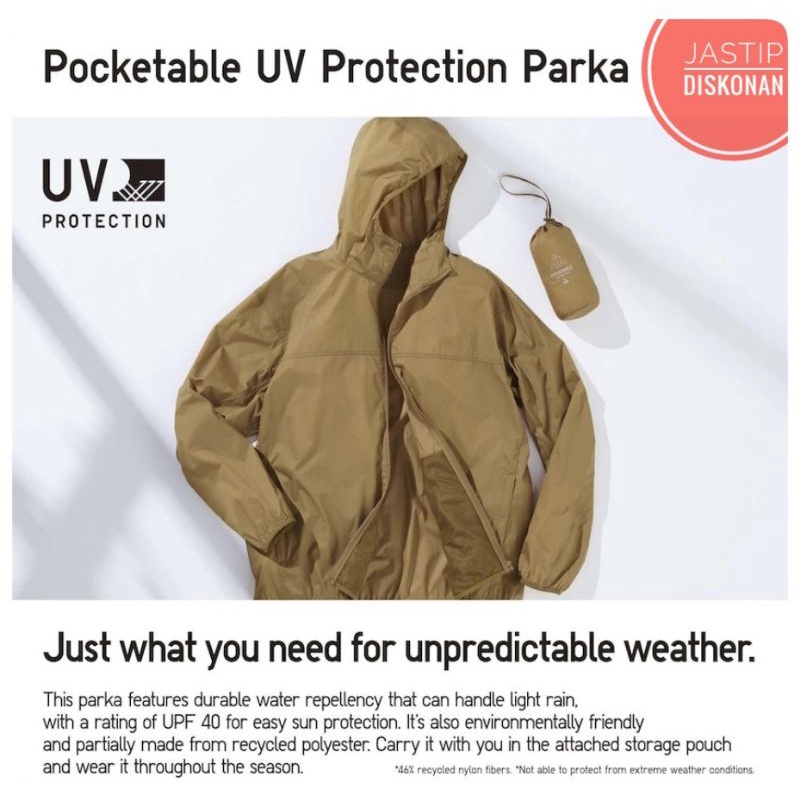 PO UNIQLO MEN JAKET PARKA SAKU UV CUT