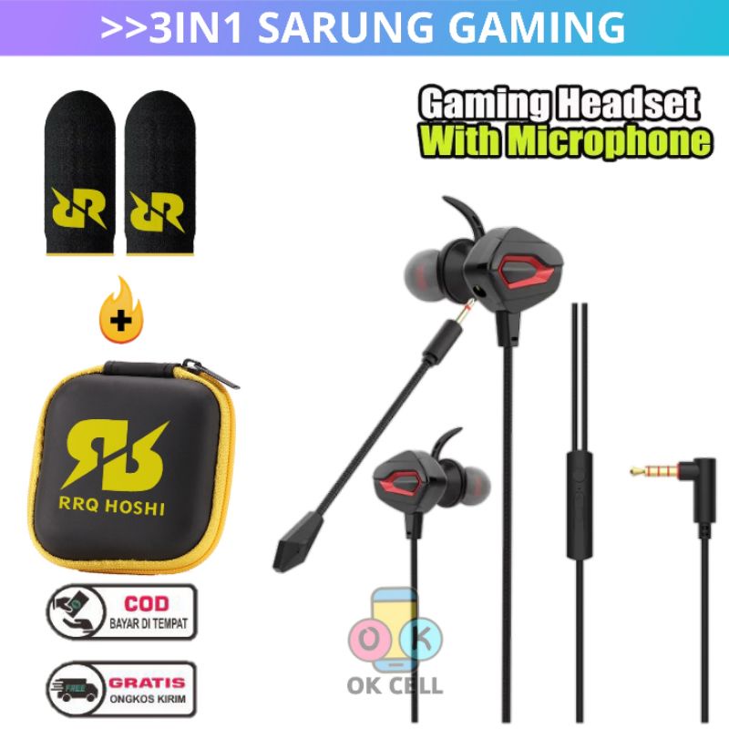 3IN1 Headset Earphone With Mic For Gaming Game Full Bass High Quality