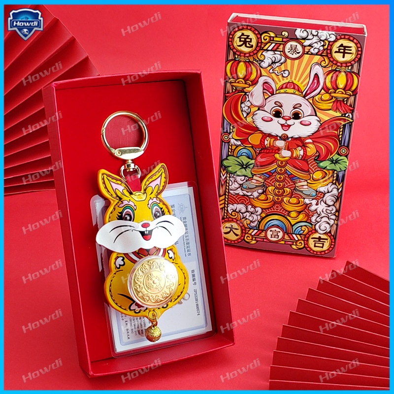 Hadiah Year of the Rabbit Zodiak Earn Rabbit Keyring Turn Rabbit Keyring Gantungan Kunci Mobil