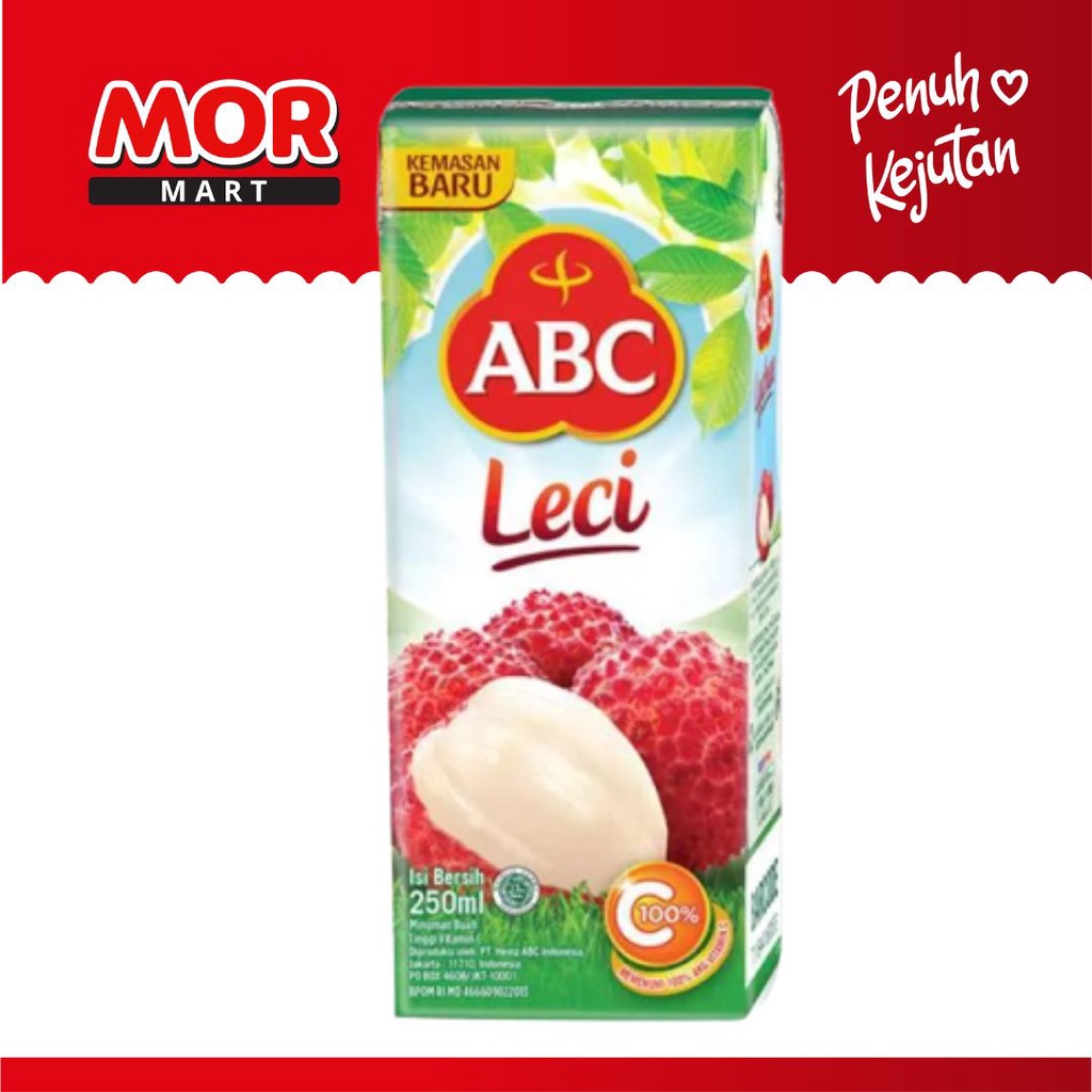 

ABC Leci Jus Lychee Juice Minuman 100% AKG Vitamin C Tpk Ktk 250 ml