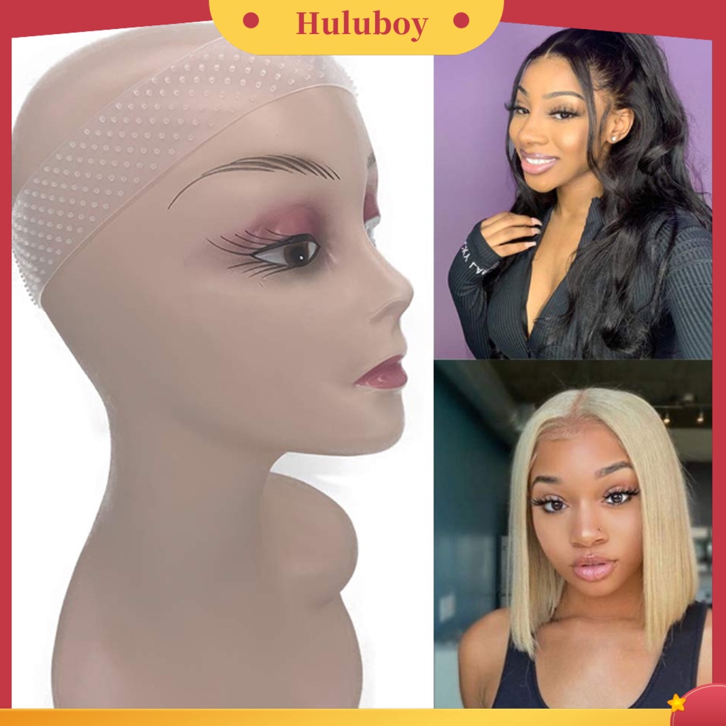 Headband Wig Rambut Palsu Wanita Bahan Silikon Flexible Portabel Dapat Dicuci Warna-Warni Untuk Olahraga