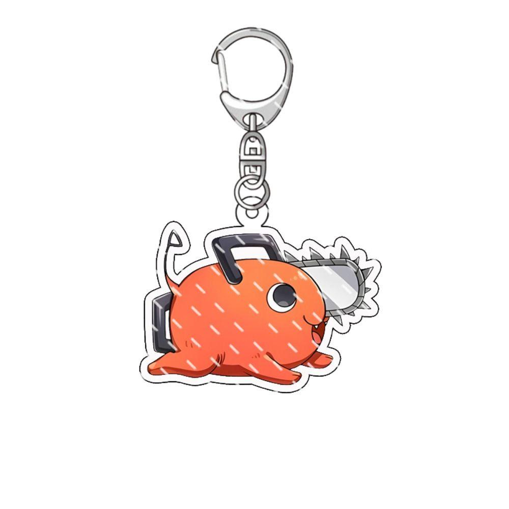 QUINTON Gantungan Kunci Chainsaw Man Koleksi Warna Warni Dekorasi Gantung Denji Pochita Makima Power Tempat Kunci Mobil Angka Anime Ornamen Handbag Charms Acrylic Chainsaw Man Keyring