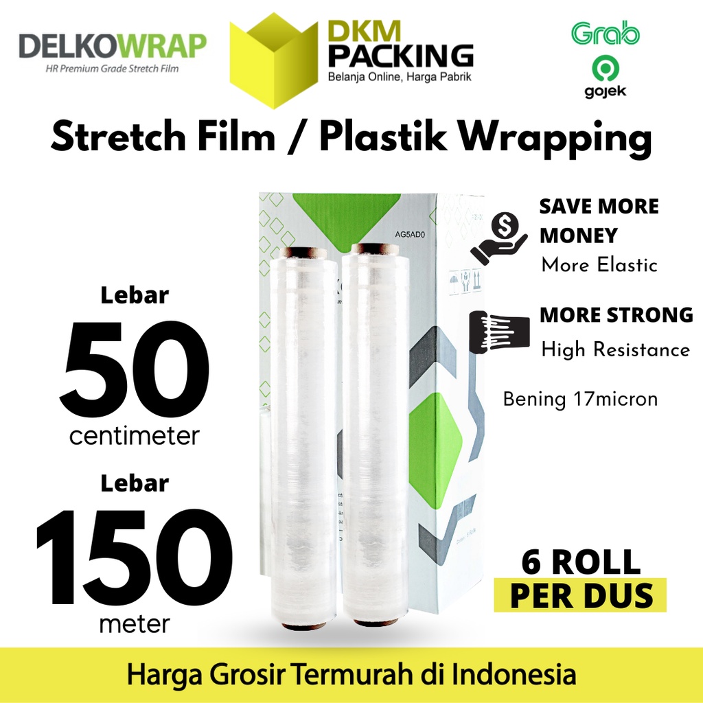 

Plastik Wrapping Stretch Film 50cm x 150m BENING DELKOWRAP KARGO /DUS