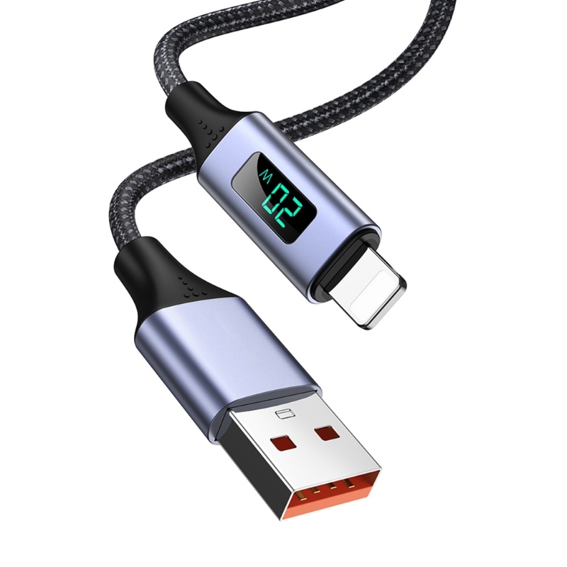 Zzz Kabel USB 3A Kabel Pengisian Cepat LED Display Telepon Charge IOS Kabel Data Cord