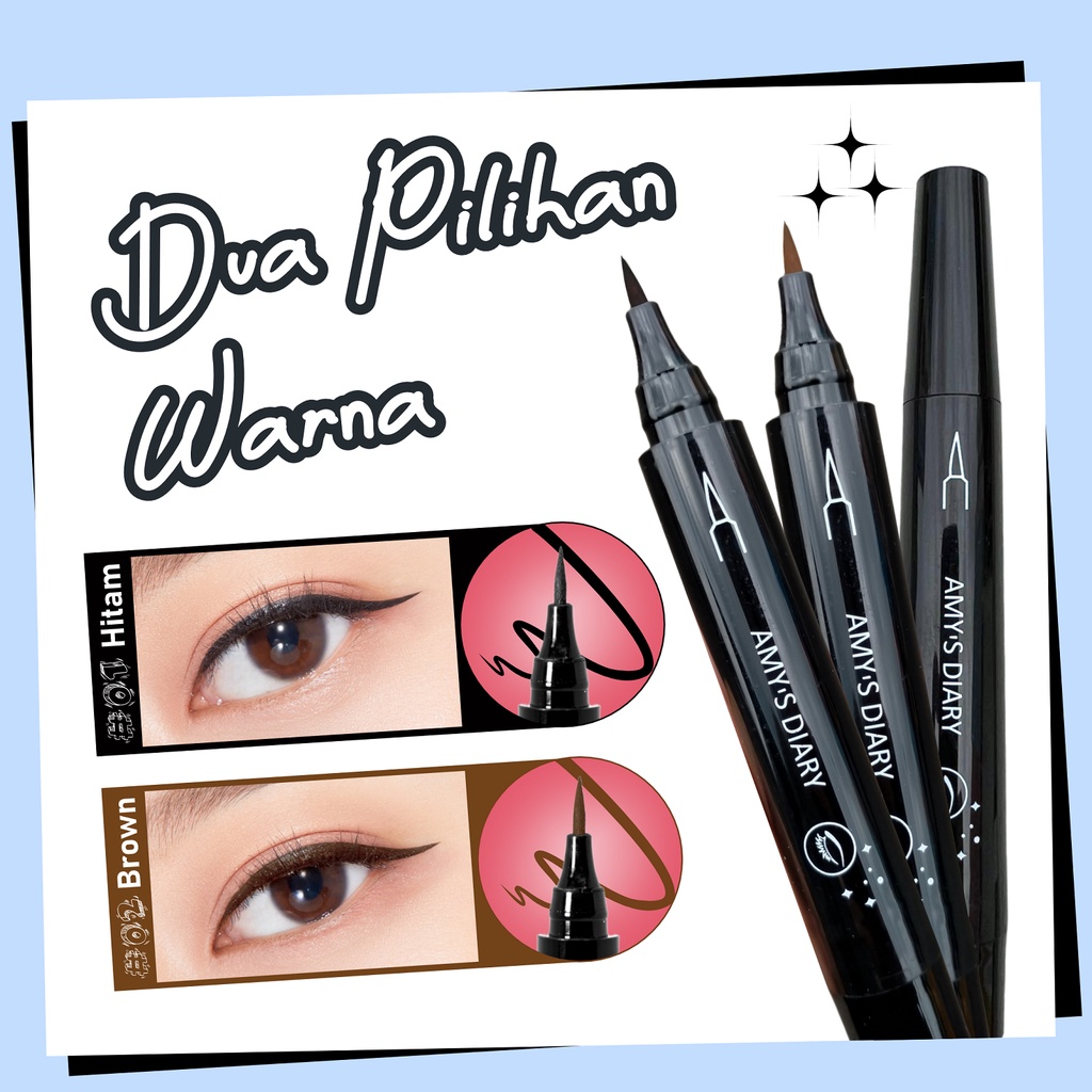 AMY'S DIARY Eyeliner Wing Star Super Slim Easy To Use Waterproof Tahan Lama