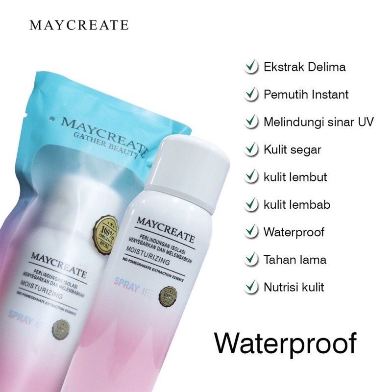 Maycreate moisturizing spray 150ml | spray maycreate bpom | whitengi spray maycreate | pemutih insta