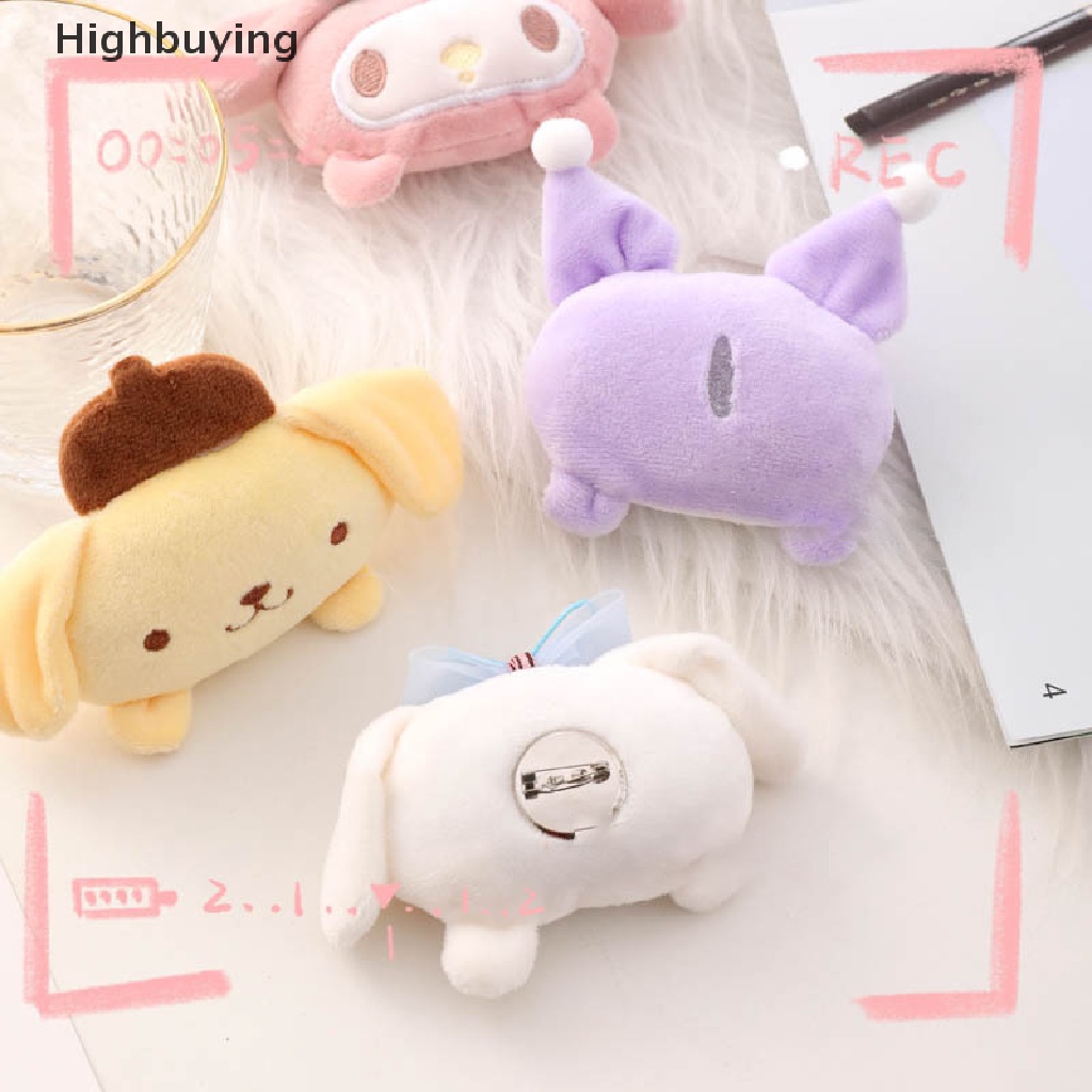 Hbid Lucu Sanrio Kartun Boneka Mainan Bros Mewah Bentuk Lucu Lembut Lencana Aksesoris Dekorasi Rumah Kartun Tas Pin Ransel Liontin Dekorasi Hadiah Glory