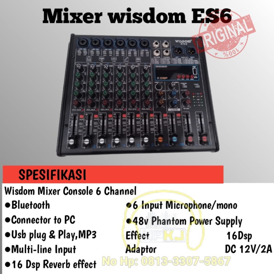 MIXER AUDIO WISDOM ES-6 6ch mixer  wisdom es 6 channel wisdom