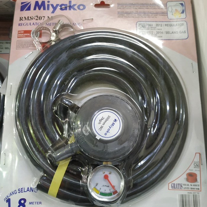 MIYAKO Regulator Gas Meter + Selang RMS 207 M Tekanan Rendah - Garansi 1 Tahun