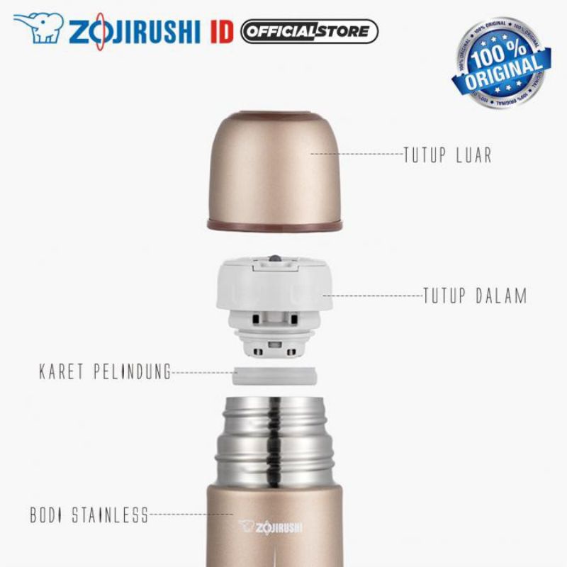 Zojirushi SV-GR50 NL Vacuum Bottle Termos Air Panas - Gold 500ml