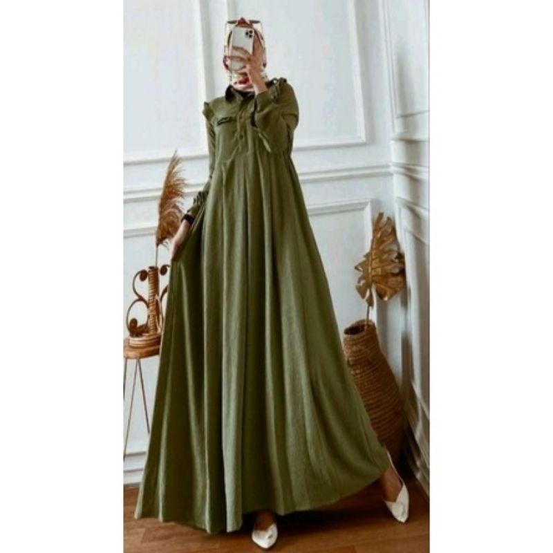 GAMIS SISKA CRINKLE AIRFLOW BUSUI//FASHION Muslimah Wanita Dewasa Masa Kini