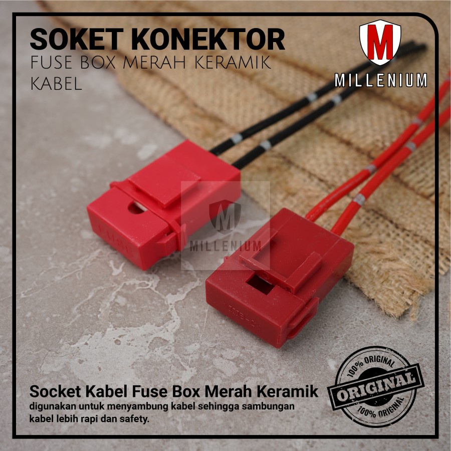 SOKET FUSE HOLDER BOX DX CERAMIC RED - RUMAH SEKRING TANCAP / TUSUK KERAMIK MERAH