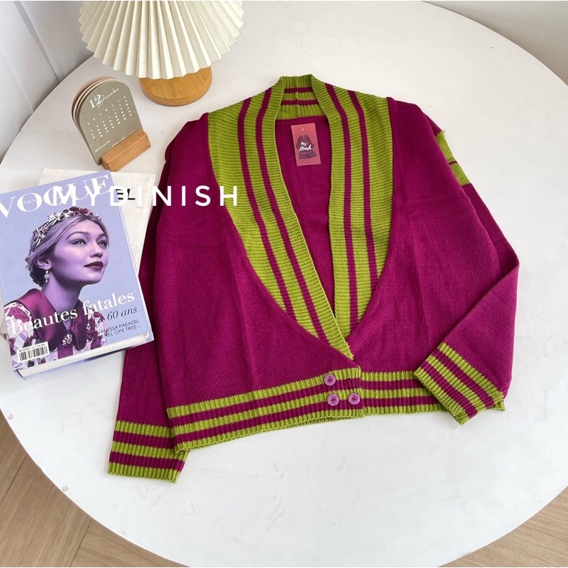 Joly Cardy - Kardigan Wanita Terbaru Motif Garis