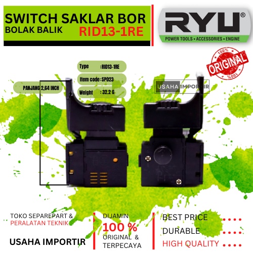 Switch Saklar Bor Bolak Balik RID13-1RE Ryu dan Saklar Bor Bolak Balik RDR10-3 Ryu Original Bor Sepa