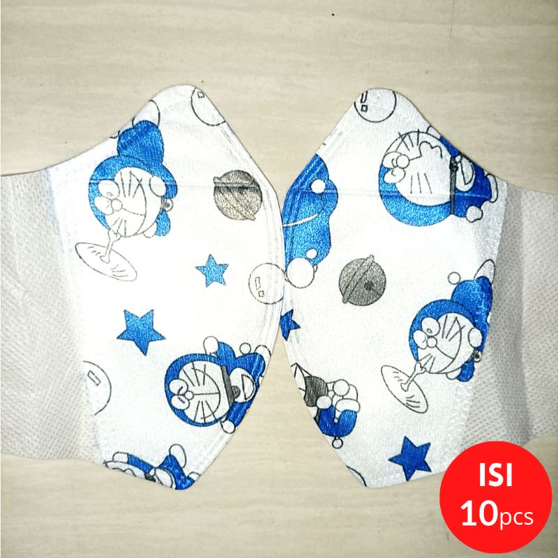 MASKER DUCKBILL ANAK ONCARE MOTIF DORAEMON BESAR ISI 10PCS 3-10TAHUN