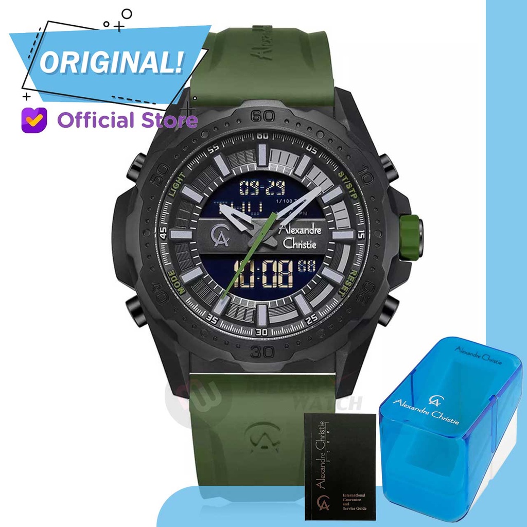 Jam Tangan Pria Analog-Digital Alexandre Christie 9370MH AC9370 AC 9370 MH 9370 MHRIPBAGN Original G
