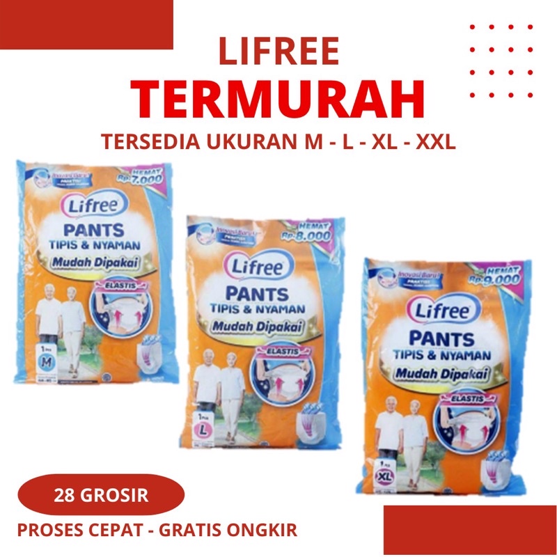 GROSIR LIFREE POPOK DEWASA CELANA SATUAN M L XL XXL