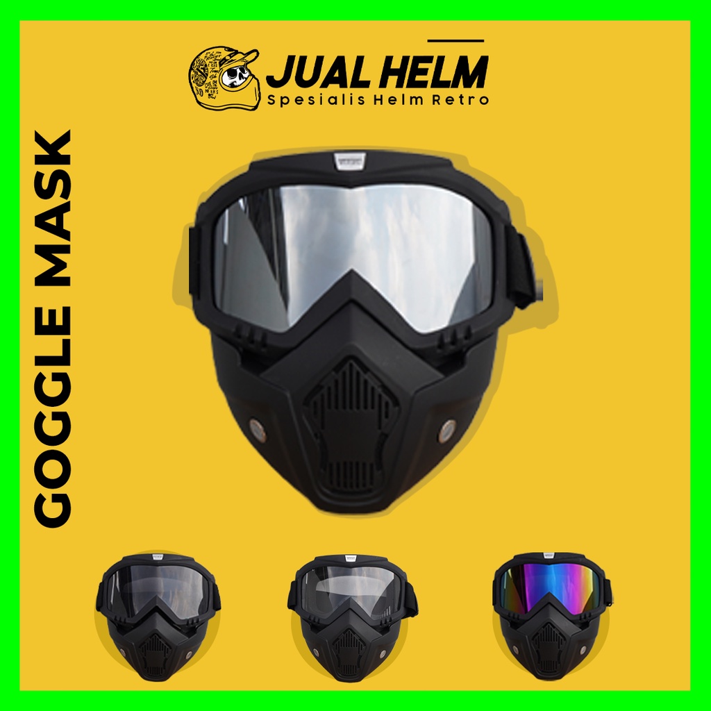 Goggle Mask/Goggle Masker/Kacamata Goggle Doff Silver